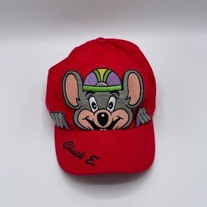 Vtg 2007 Chuck E Cheese Red Hat 3D Embroidered Mouse Arcade Collectible